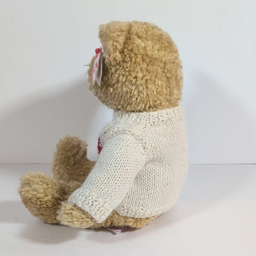 Ty Vintage Baby Curly Bear with Sweater 1992